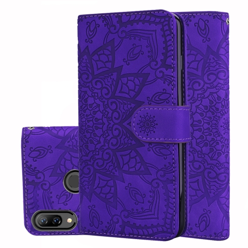 

Calf Pattern Double Folding Design Embossed Leather Case with Wallet & Holder & Card Slots for Huawei Y9 (2019) / Enjoy 9 Plus(Purple)