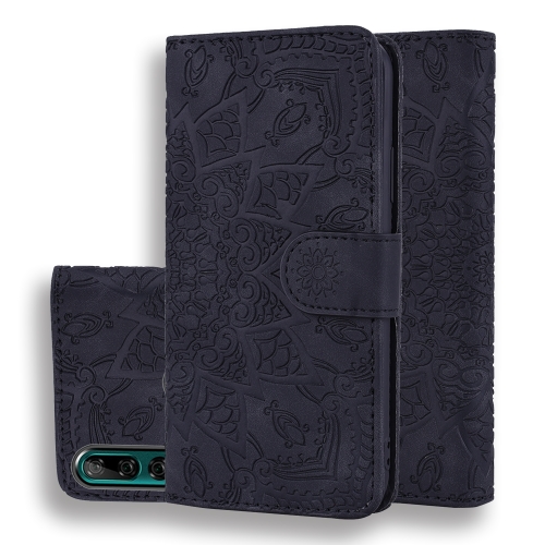 

Calf Pattern Double Folding Design Embossed Leather Case with Wallet & Holder & Card Slots for Huawei Y9 Prime (2019)(Black)