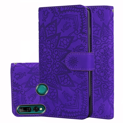 

Calf Pattern Double Folding Design Embossed Leather Case with Wallet & Holder & Card Slots for Huawei Y9 Prime (2019)(Purple)