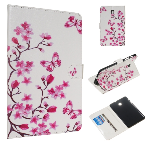 

For Galaxy Tab A 8.0 (2018) / T387 Colored Drawing Pattern Horizontal Flip PU Leather Case with Holder & Card Slots(Butterfly Love Flower)