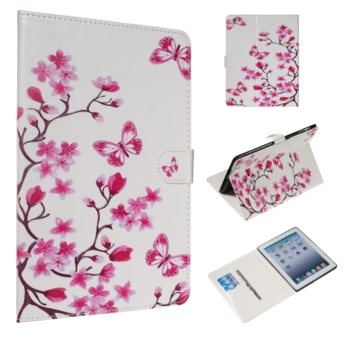 

For iPad 4 / 3 / 2 Colored Drawing Pattern Horizontal Flip PU Leather Case with Holder & Card Slots(Butterfly Love Flower)