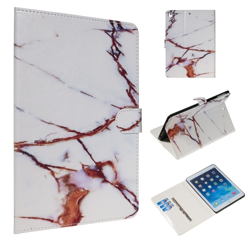 

For iPad Air / Air 2 / iPad Pro 9.7 (2016) / iPad 9.7 (2017) / iPad 9.7 (2018) Colored Drawing Pattern Horizontal Flip PU Leather Case with Holder & Card Slots(Platinum Marble)