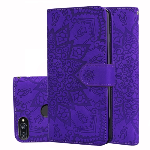 

Calf Pattern Double Folding Design Embossed Leather Case with Wallet & Holder & Card Slots for Xiaomi Mi 8 Lite(Purple)