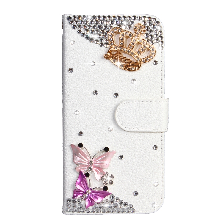 

Rhinestone Pattern Horizontal Flip Leather Case with Holder & Card Slots & Wallet & Lanyard For Huawei Y9 (2019)(Crown Butterfly)