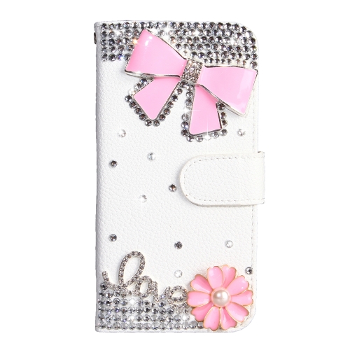 

Rhinestone Pattern Horizontal Flip Leather Case with Holder & Card Slots & Wallet & Lanyard For Xiaomi Redmi Y1 (Note 5A)(Pink Bow)