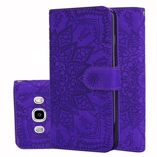 

Calf Pattern Double Folding Design Embossed Leather Case with Wallet & Holder & Card Slots for Galaxy J5 (2016) / J510(Purple)