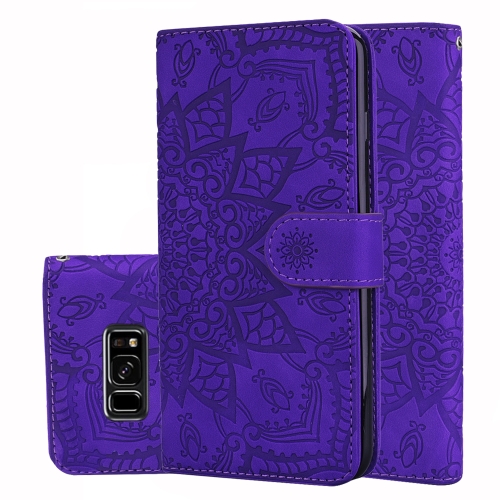 

Calf Pattern Double Folding Design Embossed Leather Case with Wallet & Holder & Card Slots for Galaxy S8(Purple)