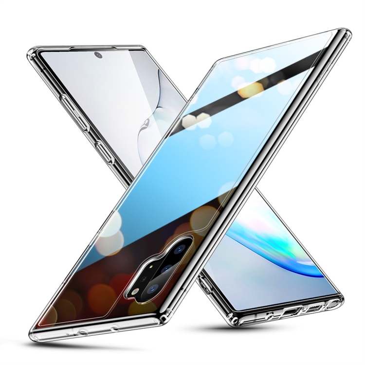 

ESR Ice Shield Series Soft Silicone Frame + Glass Back Protective Case for Galaxy Note 10+(Transparent)