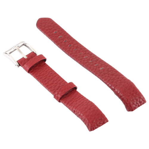

Smart Watch Shiny Leather Watchband for Fitbit Alta(Red)