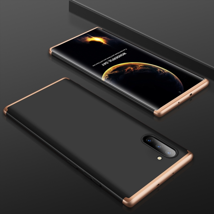 

GKK Three Stage Splicing Full Coverage PC Case For Galaxy Note10(Black Gold)