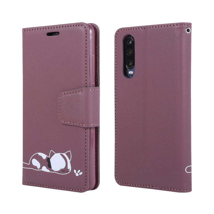 

Embroidered kitten Horizontal Flip Leather Case With Holder & Card Slots & Wallet for Huawei P30(Purple)