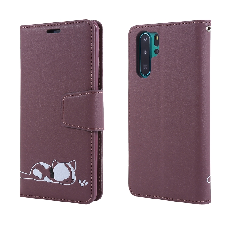 

Embroidered kitten Horizontal Flip Leather Case With Holder & Card Slots & Wallet for Huawei P30 Pro(Purple)