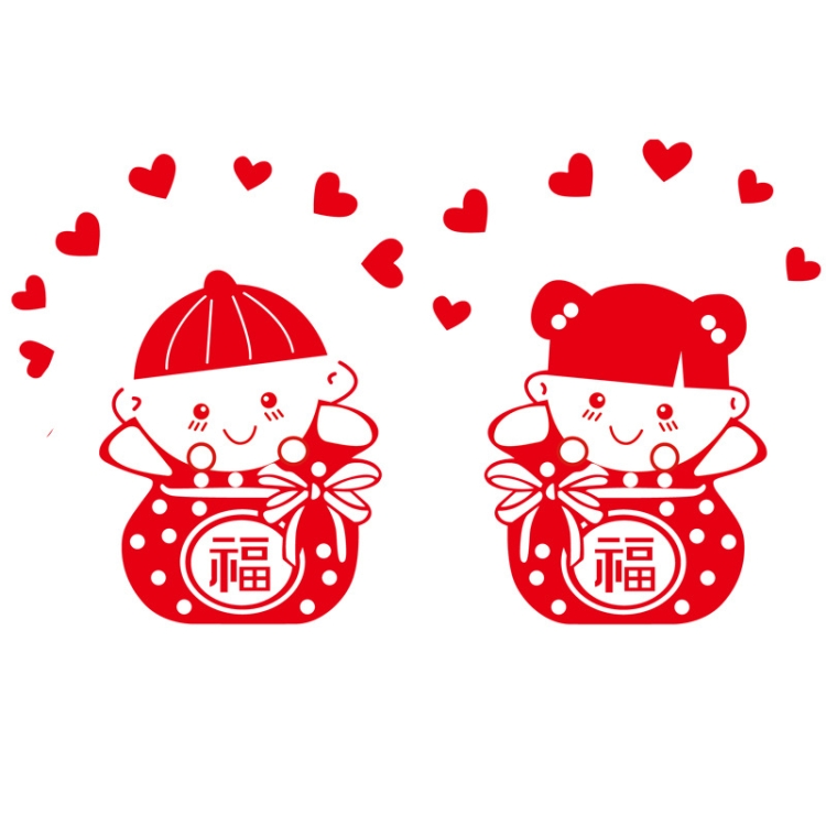 

Creative Window Glass Door Removable Christmas New Year Festival Wall Sticker Decoration(Lucky Doll)