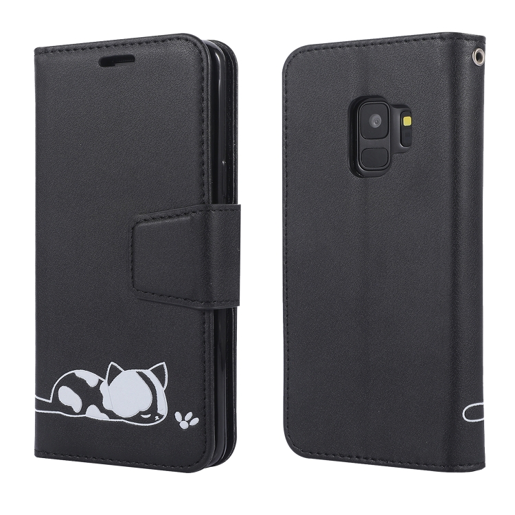 

Embroidered kitten Horizontal Flip Leather Case With Holder & Card Slots & Wallet for Galaxy S9(Black)