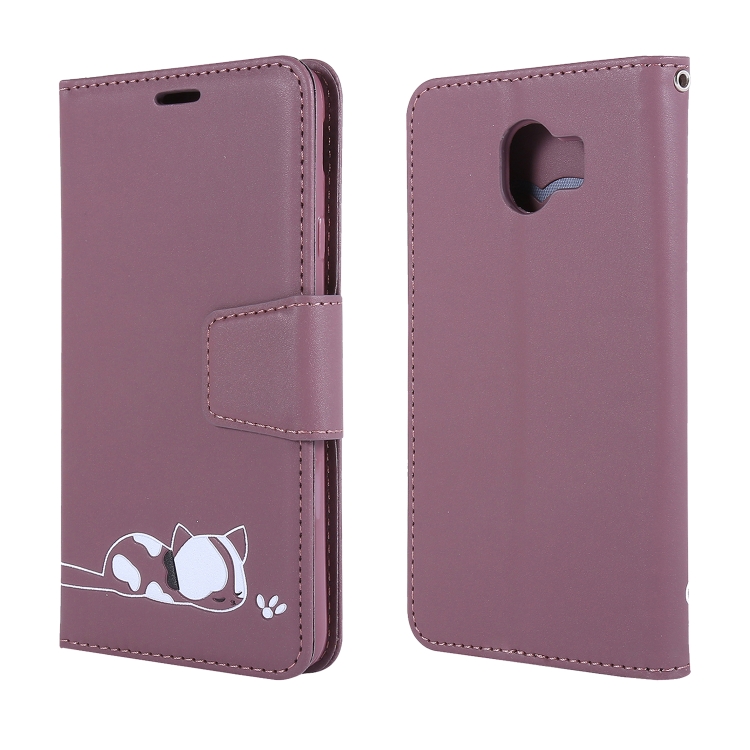 

Embroidered kitten Horizontal Flip Leather Case With Holder & Card Slots & Wallet for Galaxy J4(Purple)