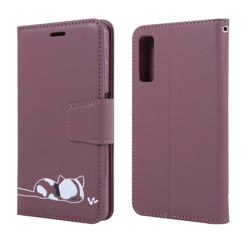 

Embroidered kitten Horizontal Flip Leather Case With Holder & Card Slots & Wallet for Galaxy A7 (2018)(Purple)