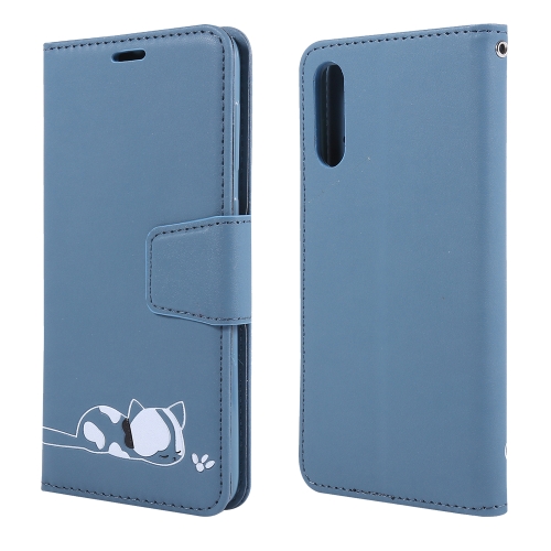 

Embroidered kitten Horizontal Flip Leather Case With Holder & Card Slots & Wallet for Galaxy A50(Blue)