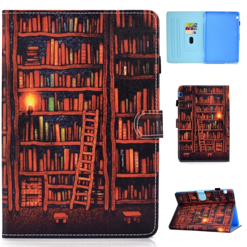 

for Huawei MediaPad T5 Colored Drawing Stitching Horizontal Flip Leather Case, with Holder & Card Slots(Bookshelf)