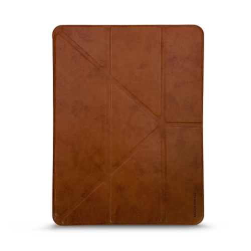 

For iPad 9.7 inch RAIGOR INVERSE CAASSO Series Multi-folding Horizontal Flip Leather Case with Holder & Sleep / Wake-up Function & Pen Slot(Brown)