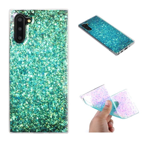 

For Galaxy Note 10 Glitter Powder Soft TPU Protective Case(Green)