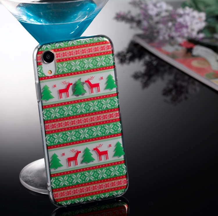 

For iPhone XR Coloured Drawing Pattern IMD Workmanship Soft TPU Protective Case(Tribal Elk)