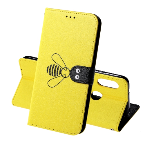 

For Xiaomi Redmi Note 6 Silk Texture Bee Pattern Horizontal Flip Leather Case with Holder & Card slots & Wallet & Photo Frame(Yellow)