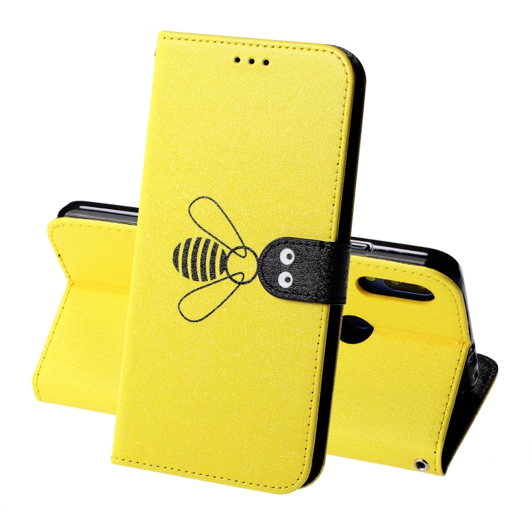 

For Xiaomi Redmi Note 7 Silk Texture Bee Pattern Horizontal Flip Leather Case with Holder & Card slots & Wallet & Photo Frame(Yellow)