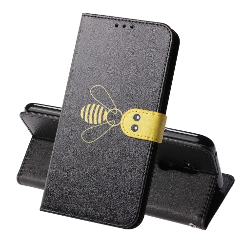 

For Huawei Mate 20 Lite Silk Texture Bee Pattern Horizontal Flip Leather Case with Holder & Card slots & Wallet & Photo Frame(Black)