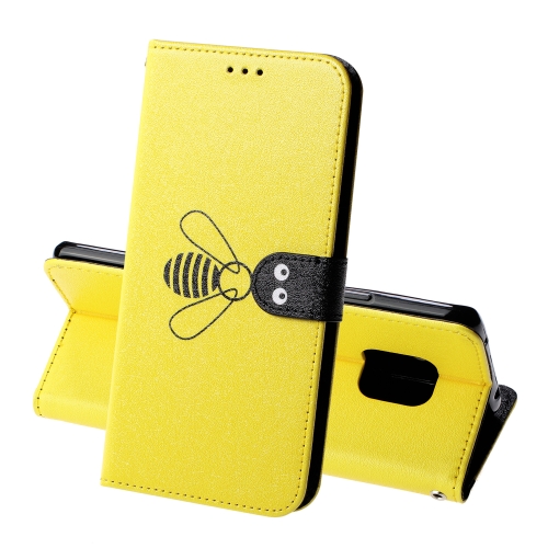 

For Huawei Mate 20 Pro Silk Texture Bee Pattern Horizontal Flip Leather Case with Holder & Card slots & Wallet & Photo Frame(Yellow)