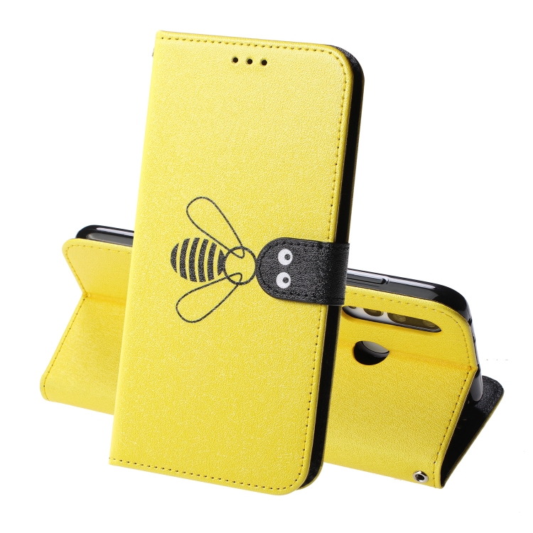

For Huawei nova 4 Silk Texture Bee Pattern Horizontal Flip Leather Case with Holder & Card slots & Wallet & Photo Frame(Yellow)