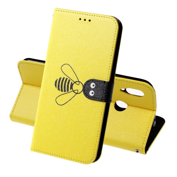 

For Huawei nova 3 Silk Texture Bee Pattern Horizontal Flip Leather Case with Holder & Card slots & Wallet & Photo Frame(Yellow)