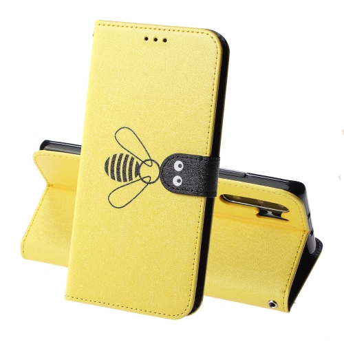 

For Huawei P30 Silk Texture Bee Pattern Horizontal Flip Leather Case with Holder & Card slots & Wallet & Photo Frame(Yellow)