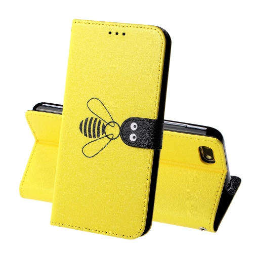 

For Huawei Enjoy 8e Youth Silk Texture Bee Pattern Horizontal Flip Leather Case with Holder & Card slots & Wallet & Photo Frame(Yellow)