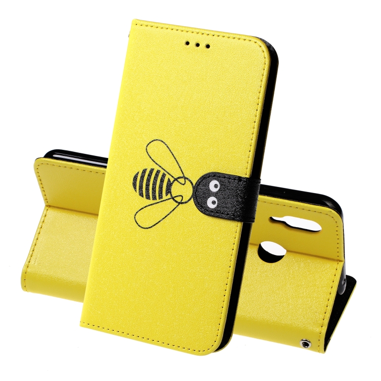 

For Huawei Honor Play Silk Texture Bee Pattern Horizontal Flip Leather Case with Holder & Card slots & Wallet & Photo Frame(Yellow)