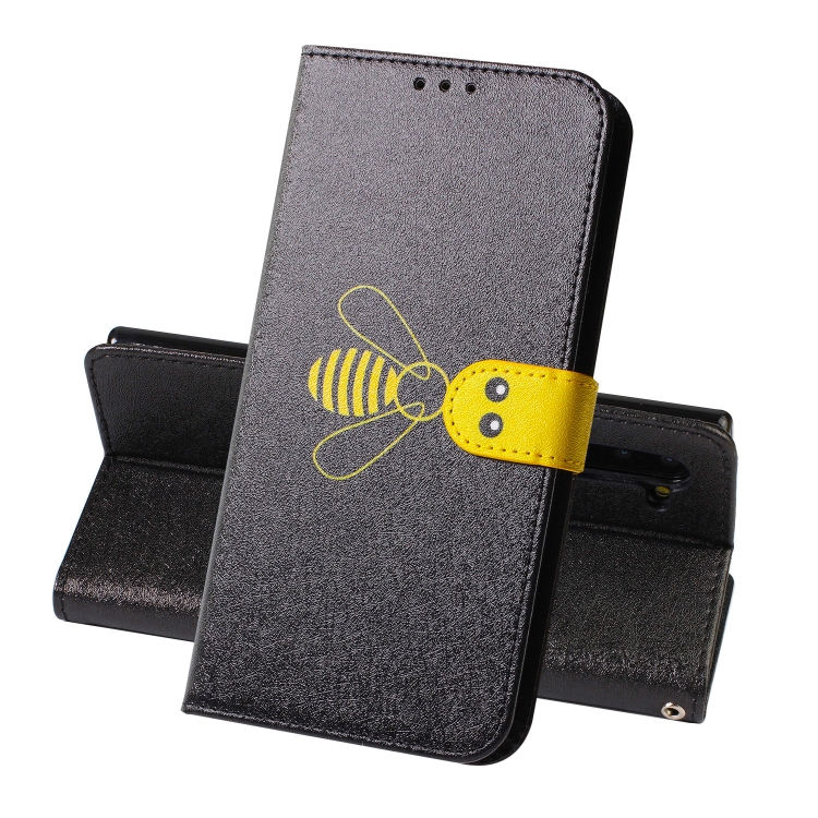 

For Galaxy Note10 Silk Texture Bee Pattern Horizontal Flip Leather Case with Holder & Card slots & Wallet & Photo Frame(Black)