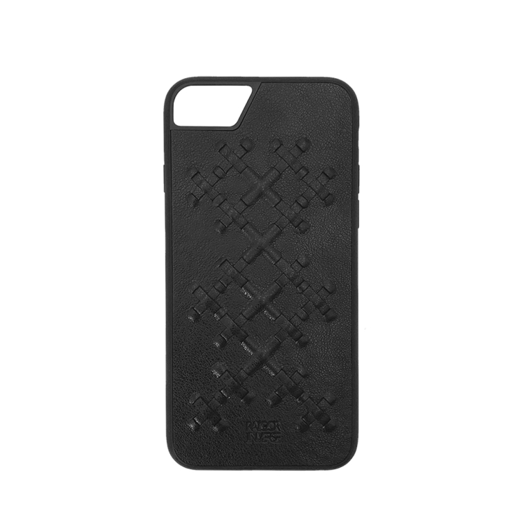 

For iPhone 6 Plus / 7 Plus / 8 Plus RAIGOR INVERSE WEAVE Series PU+TPU+PC Solid Color Protective Case(Black)
