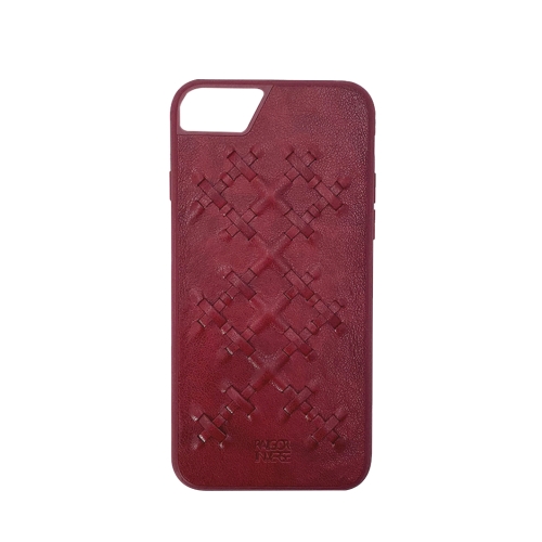 

For iPhone 6 Plus / 7 Plus / 8 Plus RAIGOR INVERSE WEAVE Series PU+TPU+PC Solid Color Protective Case(Red)
