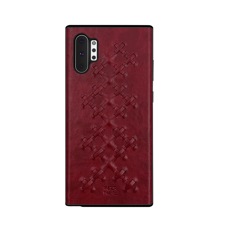 

For Galaxy Note10+ RAIGOR INVERSE WEAVE Series PU+TPU+PC Solid Color Protective Case(Red)