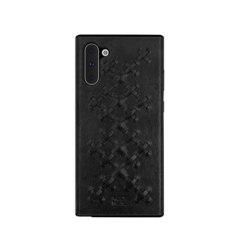 

For Galaxy Note 10 RAIGOR INVERSE WEAVE Series PU+TPU+PC Solid Color Protective Case(Black)