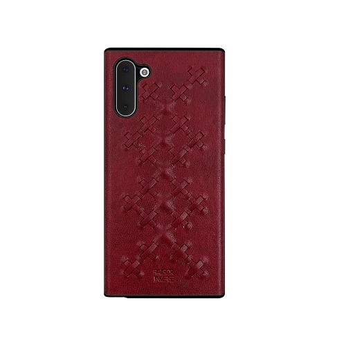 

For Galaxy Note 10 RAIGOR INVERSE WEAVE Series PU+TPU+PC Solid Color Protective Case(Red)