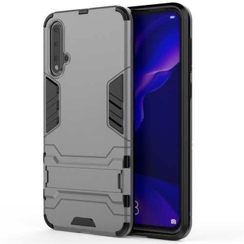 

For Huawei Nova 5 / Nova 5 Pro Shockproof PC + TPU Protective Case with Invisible Holder(Grey)