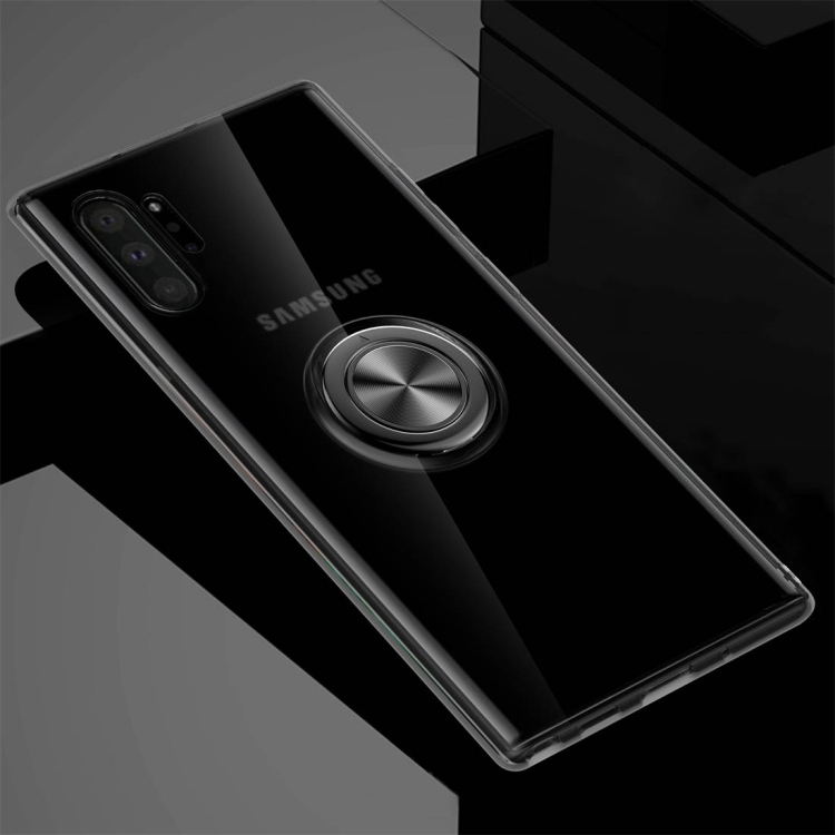 

For Galaxy Note 10+ Ultra-thin TPU Protective Case with 360 Degree Rotation Holder(Black)