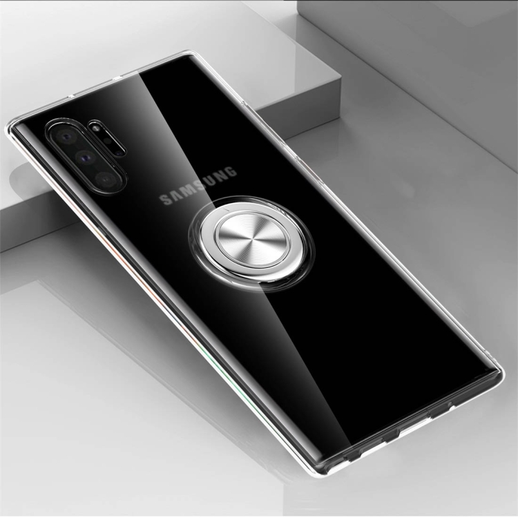 

For Galaxy Note 10+ Ultra-thin TPU Protective Case with 360 Degree Rotation Holder(Transparent)