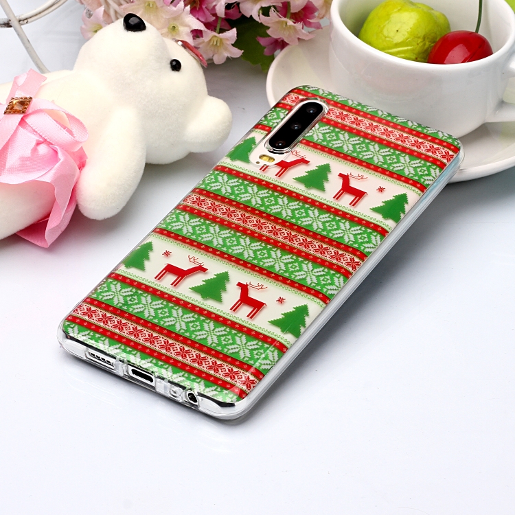

For Huawei P30 Coloured Drawing Pattern IMD Workmanship Soft TPU Protective Case(Tribal Elk)