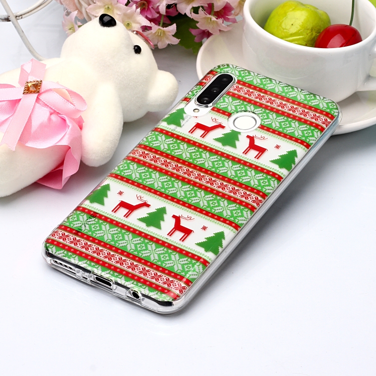 

For Huawei P30 Lite Coloured Drawing Pattern IMD Workmanship Soft TPU Protective Case(Tribal Elk)