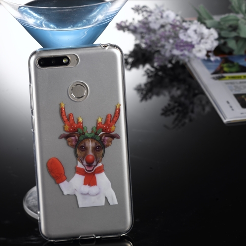 

For Huawei Y6 (2018) Coloured Drawing Pattern IMD Workmanship Soft TPU Protective Case(Glove Deer)