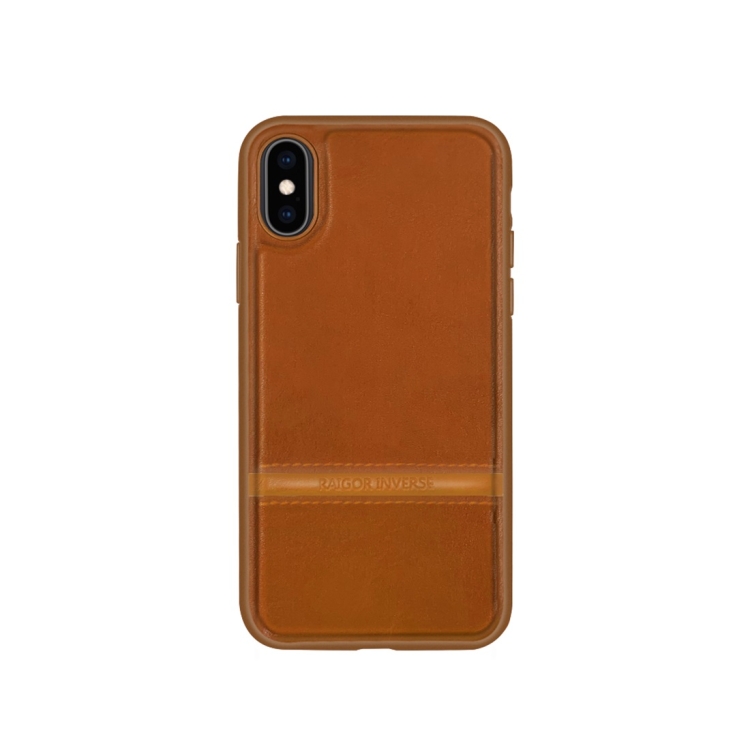 

For iPhone X/XS RAIGOR INVERSE CHRIS Series PU Splicing Stitch Protective Case(Brown)