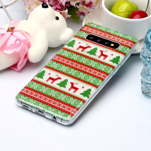 

For Galaxy S10+ Coloured Drawing Pattern IMD Workmanship Soft TPU Protective Case(Tribal Elk)