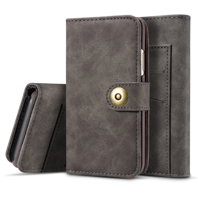 

For Galaxy Note10 Retro Magnetic Detachable Horizontal Flip Leather Case, with Card Slots & Wallet & Photo Frame(Grey)
