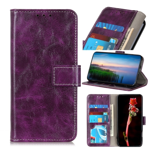 

For Motorola Moto E6 Plus Retro Crazy Horse Texture Horizontal Flip Leather Case with Holder & Card Slots & Wallet & Photo Frame(Purple)